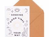 Teachers Day Card Ke Liye A6 Greeting Card Good Vibes White Greeting Cards