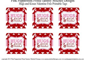 Teachers Day Card Red Colour Freebie Hugs and Kisses Valentine Free Printable Tag Card