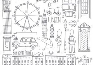 Teachers Day Card to Draw Collection Of London Symbols Set Of Outlined Icons