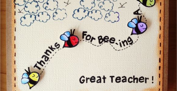 Teachers Day Card with Teacher Photo M203 Thanks for Bee Ing A Great Teacher with Images