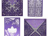 Teachers Day Greeting Card Handmade 10 Kits Purple Elegant Laser Cut Wedding Invitation Cards