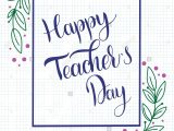 Teachers Day Invitation Card Writing Happy Teacher Day Lettering Elements for Invitations