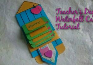 Teachers Day Waterfall Card Tutorial Diy Teacher S Day Waterfall Card Making Idea How to