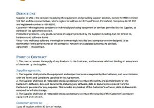 Tech Support Contract Template 8 It Support Contract Templates Word Google Docs Pdf