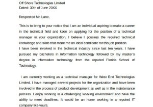 Technical Director Cover Letter 9 Sample Job Cover Letter Templates to Download Sample