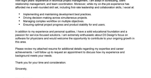 Technical Director Cover Letter Cover Letter Example Technical Manager Cover Letter Example