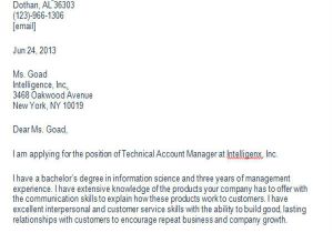 Technical Officer Cover Letter 8 Account Manager Cover Letters Sample Templates