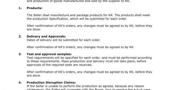 Technical Quality Agreement for Contract Manufacturing Template 11 Contract Manufacturing Agreement Template Examples