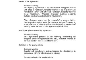 Technical Quality Agreement for Contract Manufacturing Template 8 Quality Agreement Templates Pdf Doc Free Premium