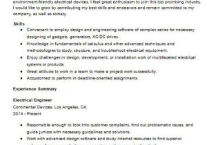 Technical Skills for Electrical Engineer Resume Electrical Engineer Resume Sample