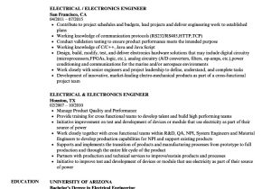 Technical Skills for Electronics Engineer Resume Electrical Engineer Electronics Engineer Resume Velvet