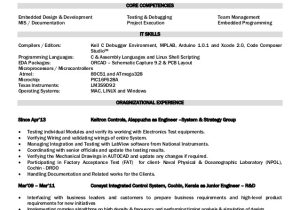 Technical Skills for Electronics Engineer Resume Electronics Engineer Resume foramt