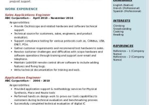 Technical Support Engineer Resume Pdf Applications Engineer Resume Samples Qwikresume
