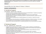 Technical Support Fresher Resume format It Technical Support Resume Samples Qwikresume