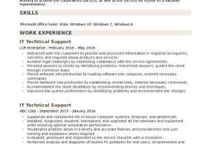 Technical Support Fresher Resume format It Technical Support Resume Samples Qwikresume