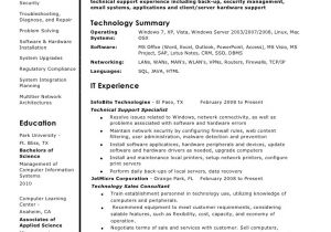 Technical Support Resume Samples It Technical Support Resume