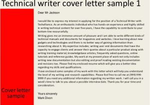 Technical Writer Cover Letter No Experience Technical Writer Cover Letter