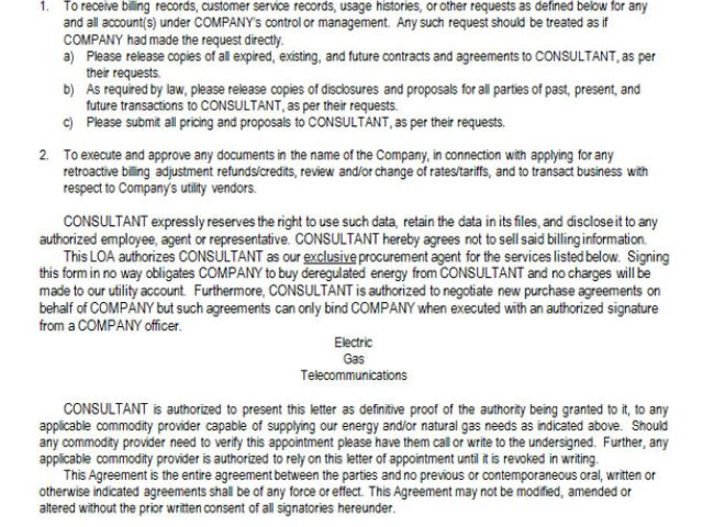 Telecom Contract Template Download Letter Of Authorization Template for ...