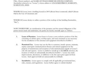 Telecom Contract Template Telecommunications Lease Agreement Template In Word and