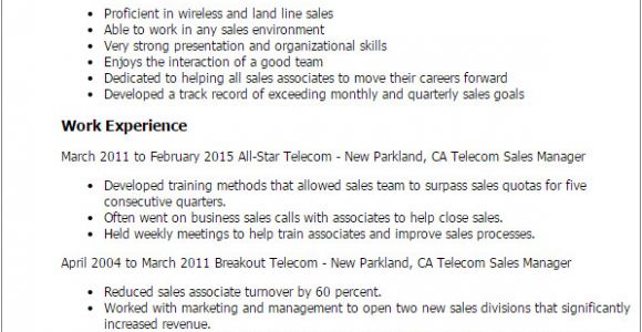 Telecom Sales Executive Resume Sample Professional Telecom Sales Manager Templates to Showcase