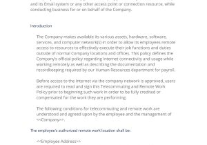 Telecommuting Proposal Template Telecommuting and Remote Work Policy