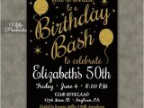 Template for 50th Birthday Invitations Free Printable Printable Birthday Invitations Black Gold Glitter 20 21 30th
