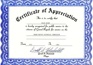 Template for A Certificate Of Appreciation Appreciation Certificate Templates Free Download