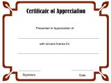 Template for A Certificate Of Appreciation Printable Blank Certificate Template Word Calendar