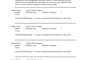 Template for Annotated Bibliography Apa format Apa format Annotated Bibliography Example Template