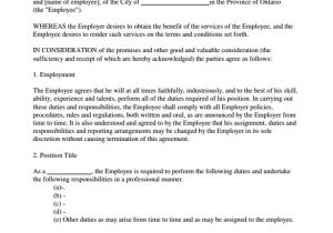 Template for Contract Of Employment Employment Contract 9 Download Documents In Pdf Doc