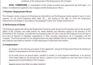 Template for Contract Of Employment Printable Sample Employment Contract Sample form Laywers