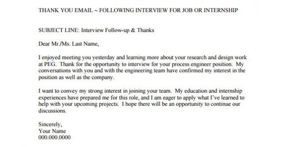 Template for Follow Up Email after A Meeting 14 Thank You Email after Interview Doc Excel Pdf