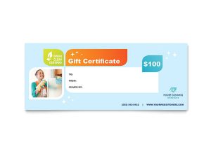 Template for Gift Certificate for Services Cleaning Services Gift Certificate Template Design