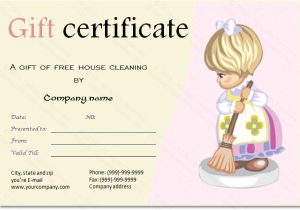 Template for Gift Certificate for Services Cleaning Services Gift Certificate Template