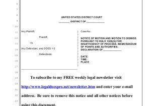 Template for Motion to Dismiss Sample Motion to Dismiss Under Rule 12 B 5 In United