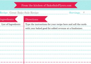 Template for Recipes In Word Bake Sale Flyers Free Flyer Designs