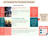 Template for Schedule Of events the events Calendar Shortcode and Templates WordPress org