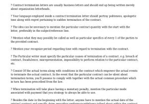 Template for Termination Of Contract Contract Termination Letter