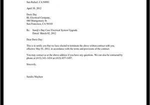 Template for Termination Of Contract Notice Of Termination Of Contract Notice Letter with
