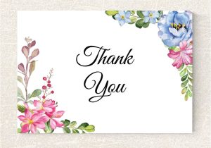 Template for Thank You Card Wedding Thank You Card Printable Floral Thank You Card
