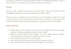 Template for Writing A Case Study Case Study Template