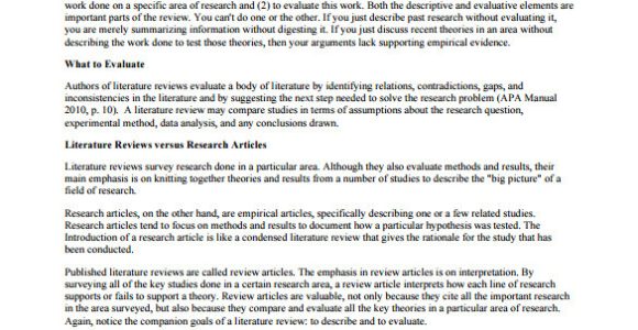 Template for Writing A Literature Review 10 Literature Review Outline Templates Pdf Doc Free