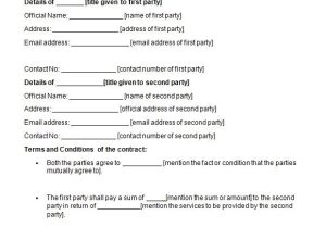 Template Of A Contract Between Two Parties Sample Contract Agreements Between Two Parties Milind