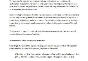 Template Of A Contract Of Employment Employee Contract Templates Free Templates Resume