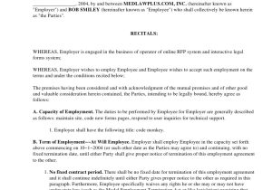 Template Of A Contract Of Employment Restaurant Employee Contract Template Free software and