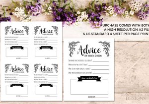 Template Of Wedding Invitation Card Advice Card Template Advice for the Newlyweds Marriage