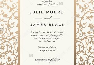 Template Of Wedding Invitation Card Vintage Wedding Invitation Template with Golden Floral Backg