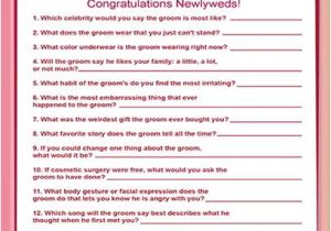 Templates for Bridal Shower Games Bridal Shower Questions Games 99 Wedding Ideas