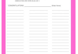 Templates for Bridal Shower Games Free Printable Bridal Shower Word Mining Game