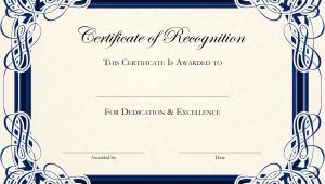 Templates for Certificates Of Recognition Printables English Genie